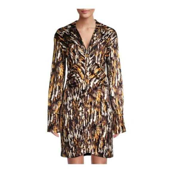 NANUSHKA ZADA Abstract Print Mini Shirtdress Size M NWT - Picture 3 of 8